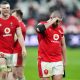 Wales' Nicky Smith (right) stands dejected after the Guinness Men's Six Nations match at the Stade de France in Paris, France. Picture date: Friday January 31, 2025.