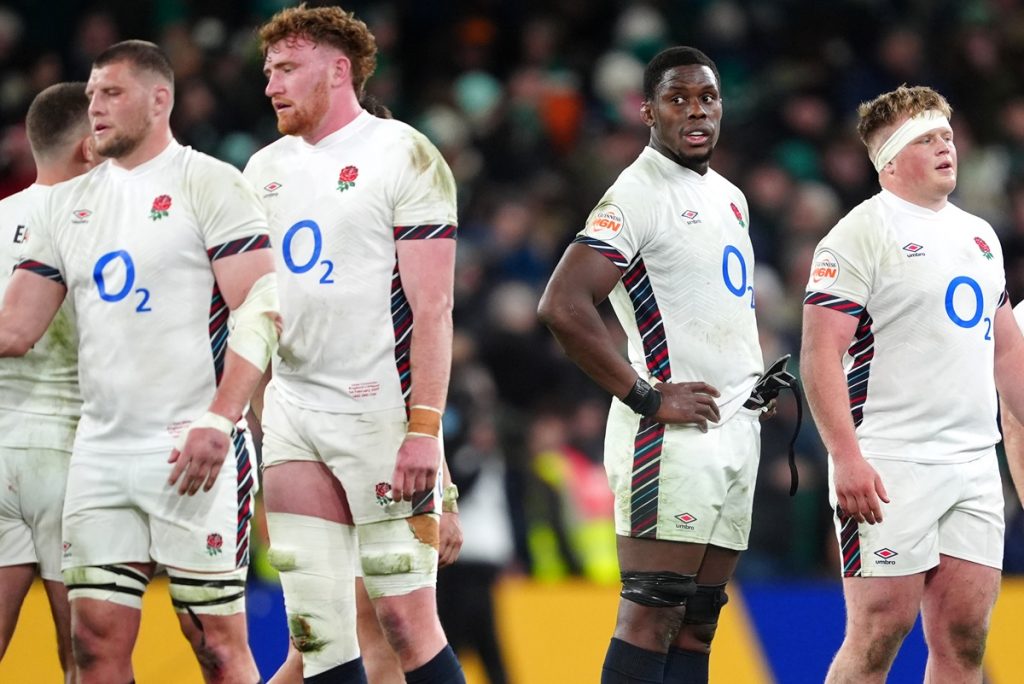 England's Maro Itoje reacts following the Guinness Men's Six Nations match at the Aviva Stadium in Dublin, Ireland. Picture date: Saturday February 1, 2025.