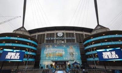 epa11888592 The Etihad stadium ahead of the UEFA Champions League knockout phase play-offs 1st leg soccer match between Manchester City and Real Madrid, in Manchester, Britain, 11 February 2025. EPA/ADAM VAUGHAN