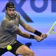 epa11908485 Matteo Berrettini of Italy in action against Tallon Griekspoor of the Netherlands during their round of 16 match at the ATP Qatar Open tennis tournament in Doha, Qatar, 19 February 2025. EPA/NOUSHAD THEKKAYIL