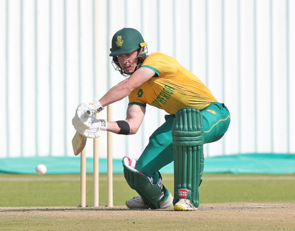 Matthew Breetzke of South Africa during the Cricket South Africa Friendly match between Proteas and Emerging lX at Centre of Excellence in Pretoria on 15 May 2024 ©Samuel Shivambu/BackpagePix