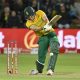 Gerald Coetzee of the Proteas during the 2024 International T20 Series match between South Africa and India at the St George's Park in Gqeberha on the 10 November 2024 ©Deryck Foster/BackpagePix