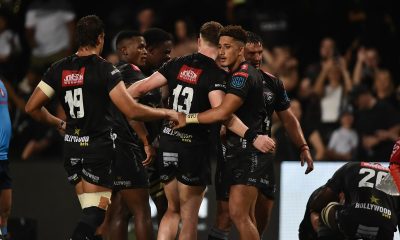 Sharks celebrates victory after the United Rugby Championship 2024/25 match between Hollywoodbets Sharks and Vodacom Bulls at Hollywoodbets Kings Park Stadium in Durban on the 21st of December 2024 ©Nokwanda Zondi/BackpagePi