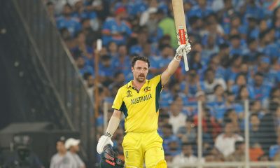 Mandatory Credit: Photo by Deepak Malik/Shutterstock (14218714dp) Australia's Travis Head celebrates after scoring a hundred run India v Australia, ICC Men's Cricket World Cup, Final, International Cricket ODI, Narendra Modi Stadium, Ahmedabad, India - 19 Nov 2023