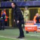 epa11940340 Aston Villa manager Unai Emery gives instructions from the touchline during the UEFA Champions League Round of 16, 1st leg soccer match between Club Brugge KV and Aston Villa FC, in Bruges, Belgium, 04 March 2025. EPA/OLIVIER MATTHYS