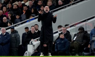 Manchester City manager Pep Guardiola during the Premier League match at Tottenham Hotspur Stadium, London. Picture date: Wednesday February 26, 2025.