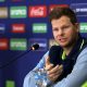 epa11912969 Australia cricket team captain Steve Smith attends a press conference on the eve of the ICC Champions Trophy one-day international (ODI) cricket match against England, in Lahore, Pakistan, 21 February 2025. EPA/RAHAT DAR