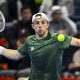 epa11908493 Tallon Griekspoor of the Netherlands in action against Matteo Berrettini of Italy during their round of 16 match at the ATP Qatar Open tennis tournament in Doha, Qatar, 19 February 2025. EPA/NOUSHAD THEKKAYIL